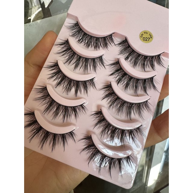5 Pairs Cosplay False Eyelashes Thick Fluffy Fake Eyelashe Extensions Clustter Japanese Simulation Natural Long Lashes Makeup