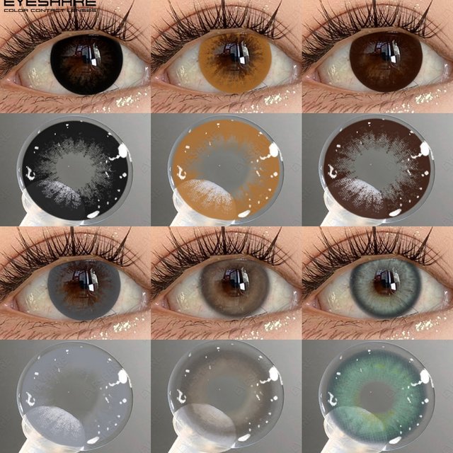 EYESHARE Fashion Color Contact Lenses 1 Pair Black Big Eyes Softlenses Colored Contact Lens Eye Makeup Beautiful Pupils