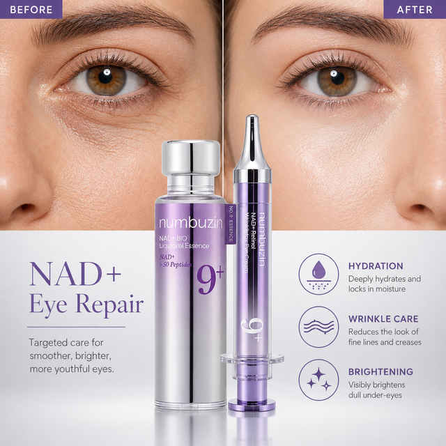 NAD+ Eye Cream Liquid Ultrasonic Eye Essence Lightweight Formula for Daily Eye Care Moisturizing Hydrating and Comfortable Use