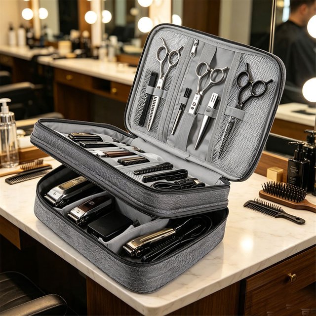Hairdressing Tool Storage Bag 3-Layer Large Capacity Barber Tool Organizer Bag Hair Clippers Scissors Hair Styling Accessories