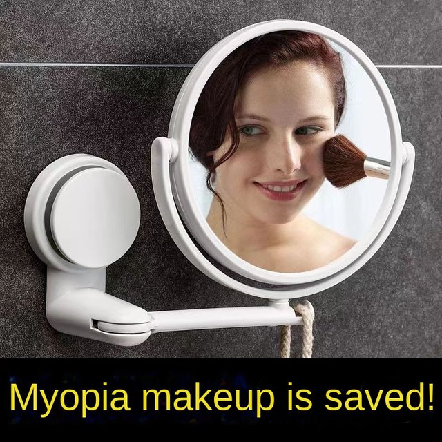 HD Plane Mirror Magnified Makeup Shaving Vanity Mirror Bathroom Wall Mounted 360 Degree Rotating Mirror Mirror Wall Mirrors