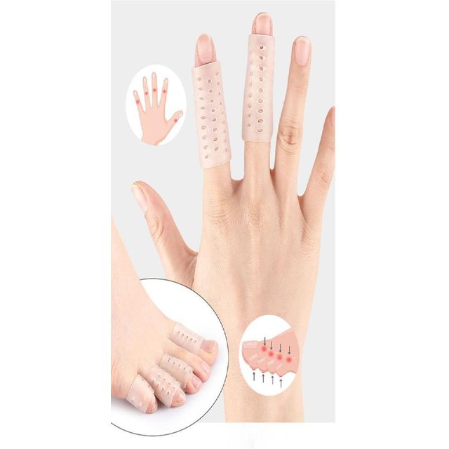 Soft Silicone Finger Toe Caps Clear Anti-Friction Toe Separator Breathable Prevents Blisters Foot Care