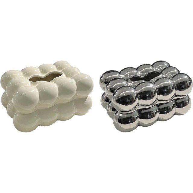 Facial Tissue Holder Ceramic Tissue Box Cover Valentines Day Gifts Sheet Paper Storage for Dressers Car Restaurant Bathroom