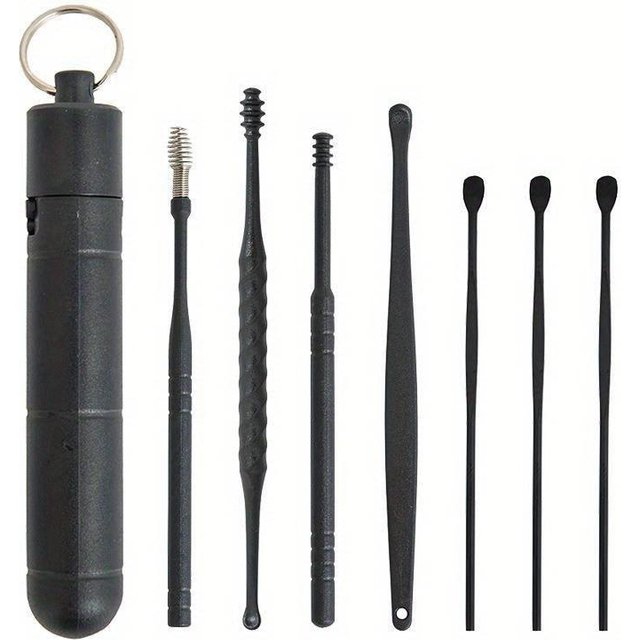 5 Sets Reusable Ear Cleaner Earwax Removal Tool ABS Spring Spoon Curette Ear Pick Cleanser