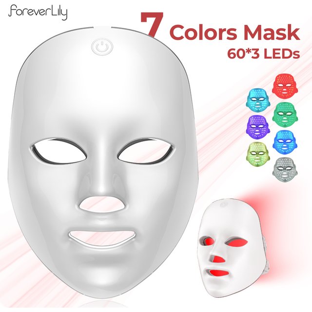 7 Colors Photon Facial LED Mask Red Light Anti-Wrinkle Rejuvenation Skin Care LED Face Mask Beauty SPA Ance Repair Skin Brighten