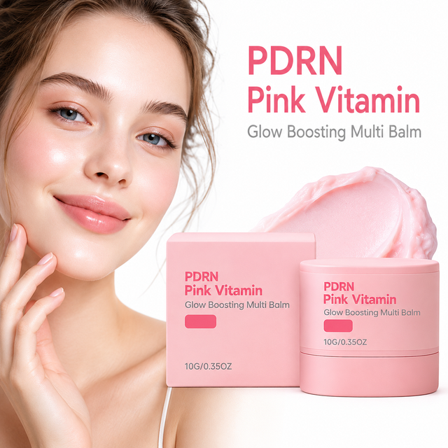 Pink Collagen Skincare Stick PDRN Hydrating Brightening Lightweight Face Lip Balm for Smooth Plump Radiant Looking Skin