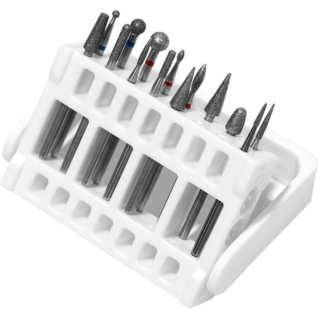 Nail Polishing Head 16-Hole Storage Box Portable Front-Processing Dust-Proof Flip-Top Storage Box Manicure Tool Box