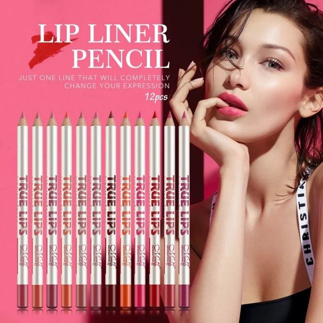 6/12pcs Lips Long-Lasting Waterproof Lip Liner Set, Natural Red Tones, Soft & Smooth Texture - Suitable for All Skin Types