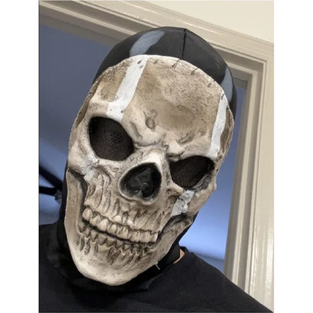 Masque unisexe d'Halloween Horreur Fantôme Crâne MW2 en Latex, Coiffe/Casque pour Cosplay, Spectacle, Fête, Accessoire de Mascarade