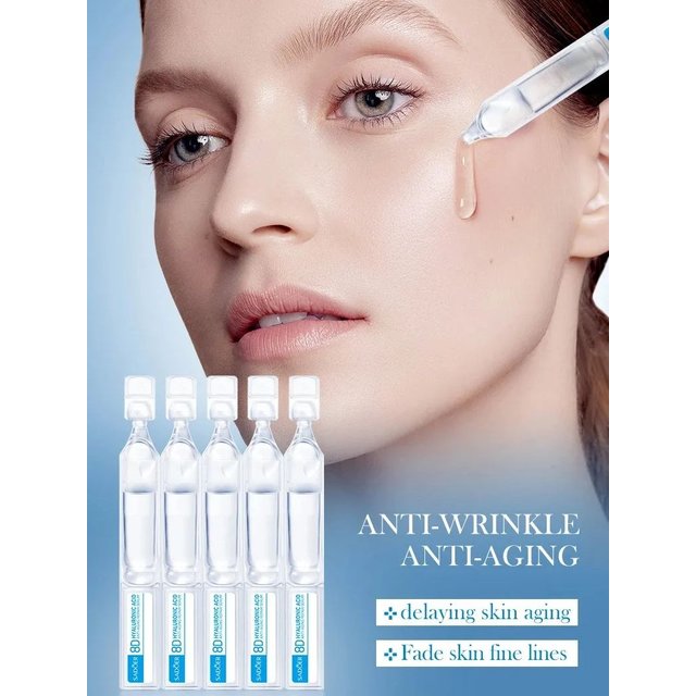 1 Box 15Pcs Hyaluronic Acid Facial Essence Anti-Aging Deeply Nourishing Fullerene Collagen Wrinkle Essence Lifting Skin Care