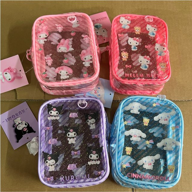 11x.5x 15cm hello kitty bag kuromi Melody PVC cartoon print storage pain bag cartoon cute cosmetics stationery anime