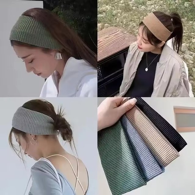 Sports Cycling Makeup Wash Face Hairbands Soft Korean Cotton Knitted Headband for women Girls Bandanas Fashion Hair Accessories