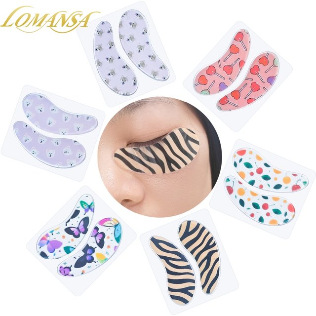Lomansa 1 Pair Reusable Silicone Eyelash Pad Lash Extension Patches U-Shaped Design Eyelashes Lift Gel Eye Pads Makeup Tool