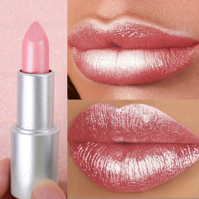 1PC Non-stick Cup, Waterproof, Long-lasting, Rich Colors, Fine Glitter, Pearlescent Lipstick, Ideal Christmas/Halloween Gift
