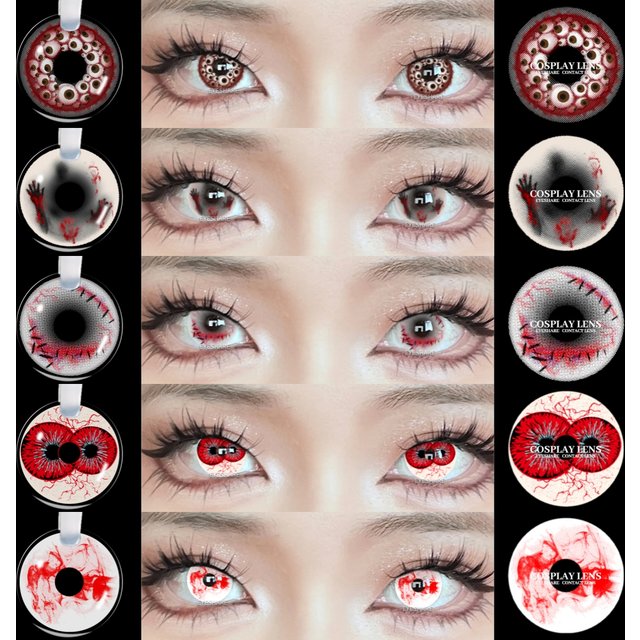 AMARA 1 Pair Cosplay Color Contact Lenses Crazy White Anime Contact Lenses For Halloween Role Play Party Cosmetic Holidays
