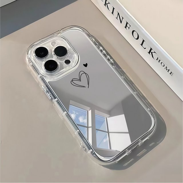 Shockproof Luxury INS Fashion Couple Phone Case For iPhone 17 11 12 13 14 15 16 Pro Max XS X XR 7 8 Plus SE Make Up Mirror Cover