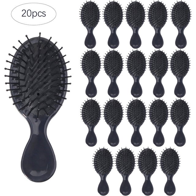 20pcs Mini Hair Brush, Soft Nylon Bristles, Scalp Massage Brush, Easy to Style Hair, Travel Size, Special for Real Hair Wigs