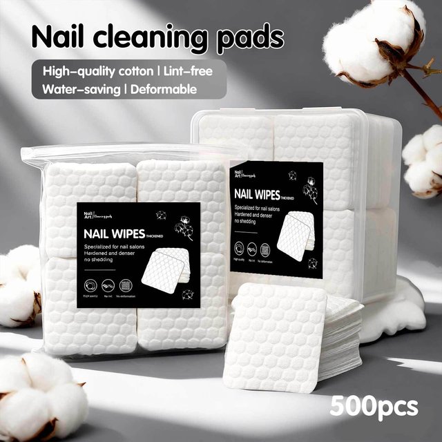 Klimonla 200/500Pcs/pack/box Solid Durable Nail Tools Manicure Gel Nail Polish Remover Pads Lint-Free Wipes Napkins Wraps