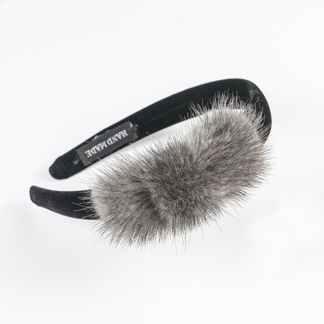 Real Mink Cosmetic Headbands Women High Quality Bow Hair Bands Hair Accessory Fashion Plush Hair Clips Cute Real Fur Gifts