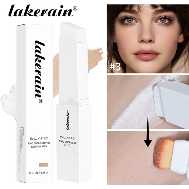 Foundation Stick Color Changing Foundation Detachable Brush Blanc Cover Cream Stick High Coverage Smoothly Blending Base Makeup