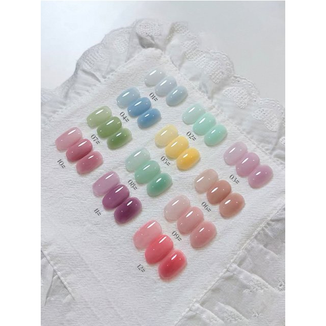 1-12pcs 15ml Spring/Summer Jelly Dopamine Gel Nail Polish Popular Colors UV LED Curing Holiday Women's Gift Nail Salon DIY Kit
