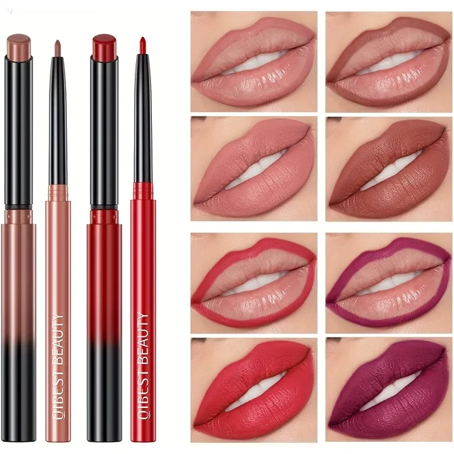1+1 Matte Lip Set Matte Lipstick&Lip Liner Color Rendering Long Lasting Waterproof Valentine's Day Gifts Contain Plant Squalene