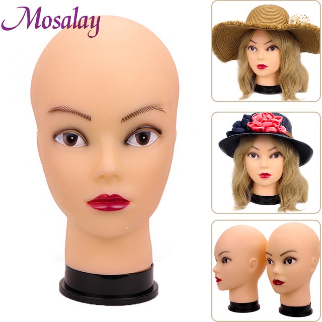 Bald Female Mannequin Head Realistic Skin Cosmetology Training Head for Makeup Eyelash Extension Tattoo Practice