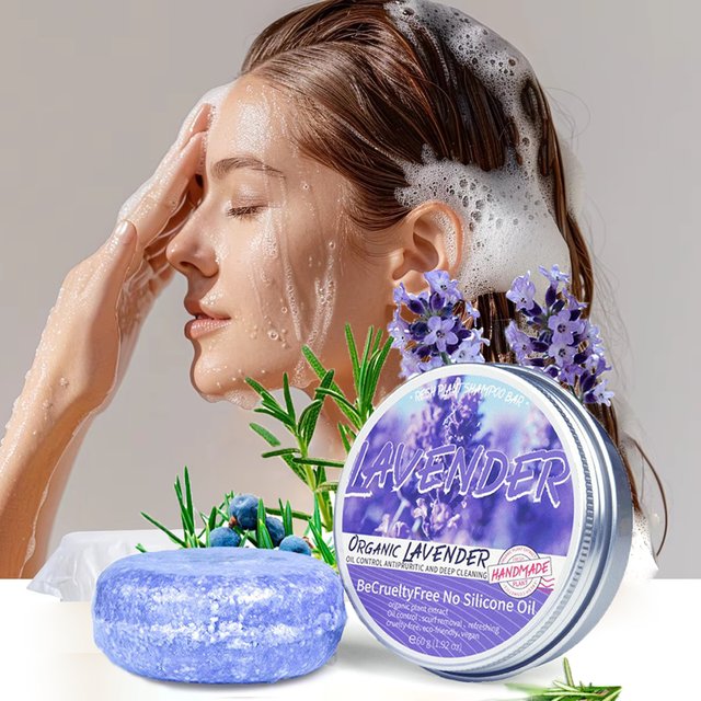 1pc Lavender Tea Tree Natural Honey Essential Oil Shampoo SoapDandruff Nourishing Smoothing Conditioning Hair Nourishing Shampoo