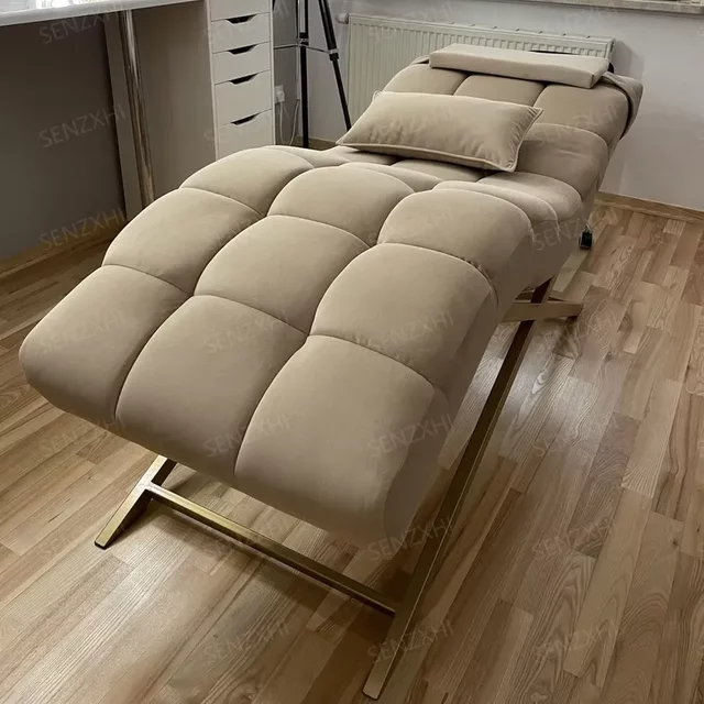 New Popular Design Salon Green Eyelash Facial Bed Modern Curved Saloon Lash Bed for Sale