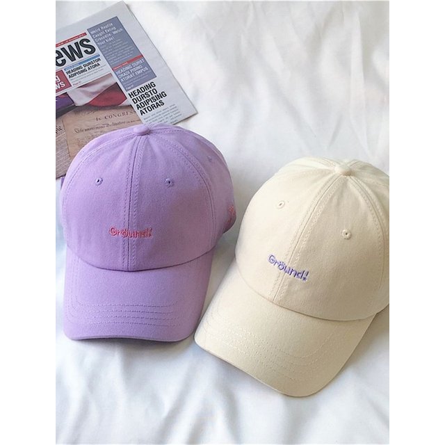 Korean New Fashion Letter Embroidery Baseball Cap Women Girl Thin Cotton Sunscreen Hat Sunhat Peaked Cap Outdoor Accessories