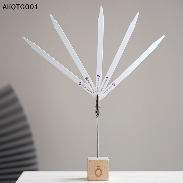 Portable Wooden Desktop Perfume Essential Oils Tester Holder with Paper Strip Clips Aromatherapy Place Card Stand