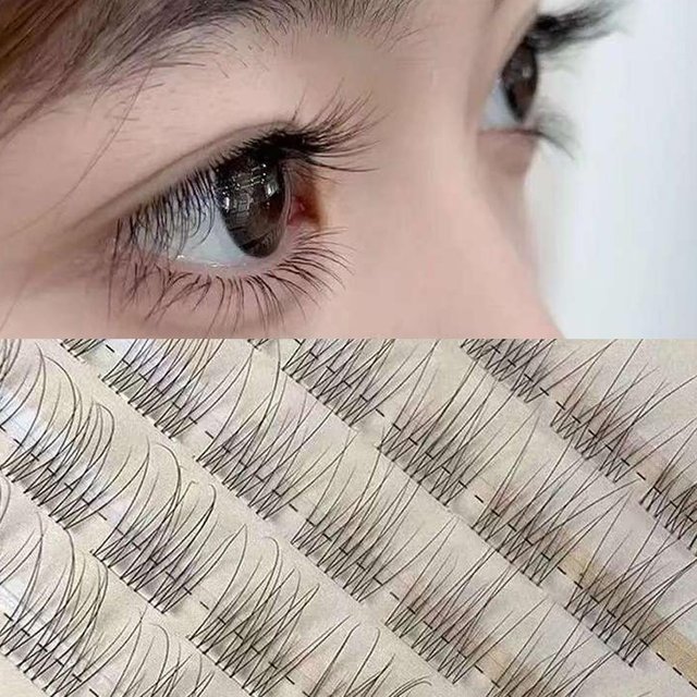 Glue-Free Fishtail False Eyelashes Cluster Natural Volume Thick Self-Adhesive Eyelashes Extension Makeup