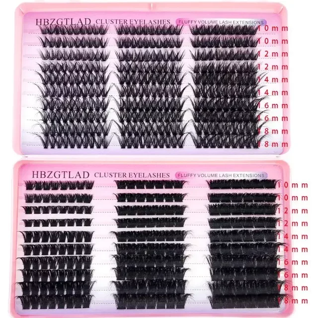 HBZGTLAD New 60D-200DMix 5D Fluffy Individual Lashes Clusters Extensions False Eyelash DIY at Home Cluster Makeup Eyelash Tools