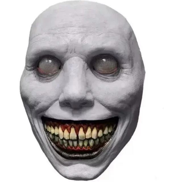 Smiling Demon Horror Face Mask Creepy Halloween Evil Cosplay Prop Scary Masquerade Party Costume Accessory For Adults