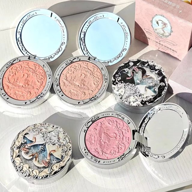 Flower Knows Swan Ballet Collection Embossed Blush Matte Powder Cheek Blusher Long-lasting Natural Brightening Cosmetic 5g