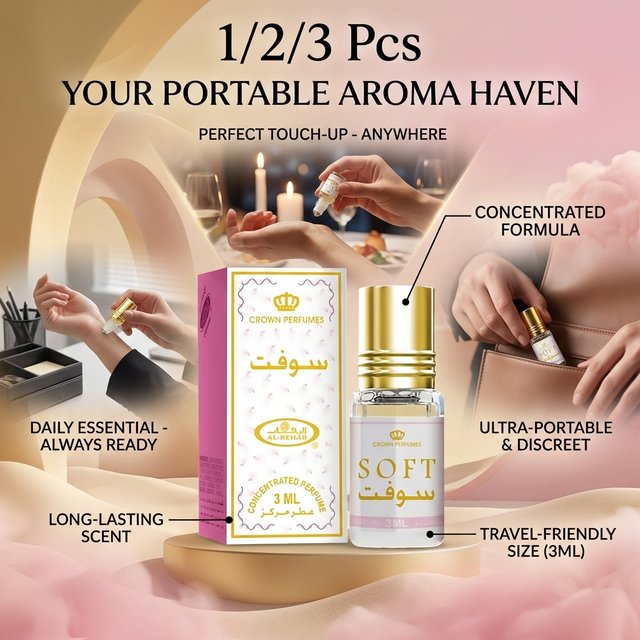 1/2/3Pcs Arab Middle Eastern Roller Perfume Golden Perfume Ball Essential Perfume Eau de parfum Romance for women Boys Perfume