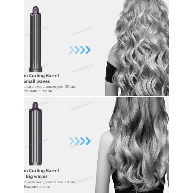 6IN1 Hair Dryer Brush Set High-Speed 110,000 RPM Ionic Hot Air Styler Hair Dryer with Auto Curling Wand 30/40mm