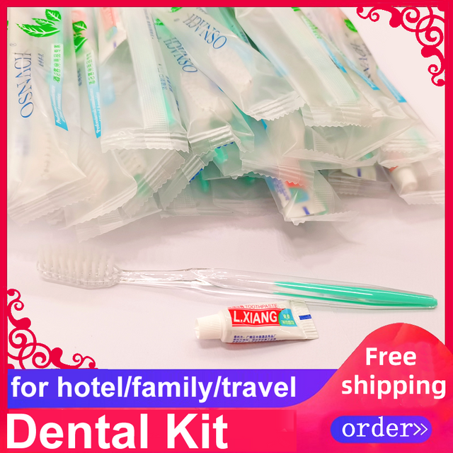 Free Shipping Green Toothbrush Toothpaste Dental Kit Hotel Supplies Personal Care Cleaning Beauty Salon Private Appliance Dent