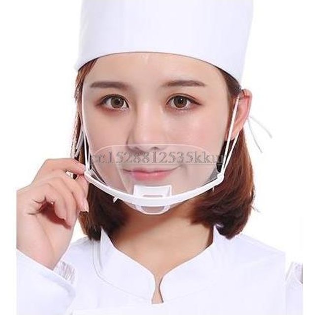 10 pieces of protective transparent face mask catering smile saliva - proof restaurant waiter kitchen plastic face mask