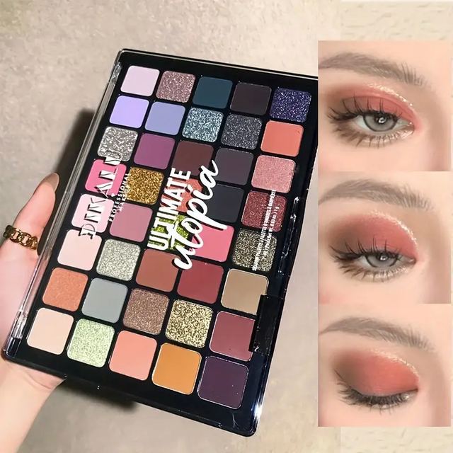 Utopia 40-color eyeshadow palette,matte,shimmer and satin finishes,earthy browns,nudes and multi-toned shades,special eye makeup