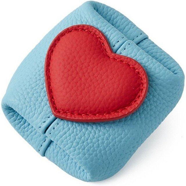 Casual Solid Color Cowhide Coin Purse Square Multi-function Coin Purse Love Heart Mini Cosmetic Bag Jewelry Pouch Gifts