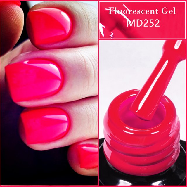 8ml Fluorescent Gel Nail Polish Neon Color Semi Permanent Soak Off UV Gel Varnish Summer Nails Decoration Art DIY Nail Supplies