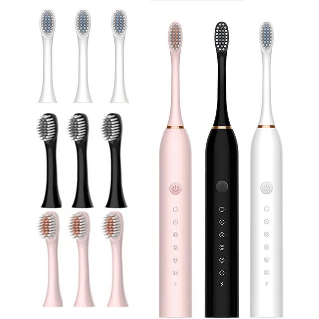 Adult Sonic Electric Toothbrush Ultrasonic Automatic USB Rechargeable IPX7 Waterproof Toothbrush Replaceable Tooth Brush Head