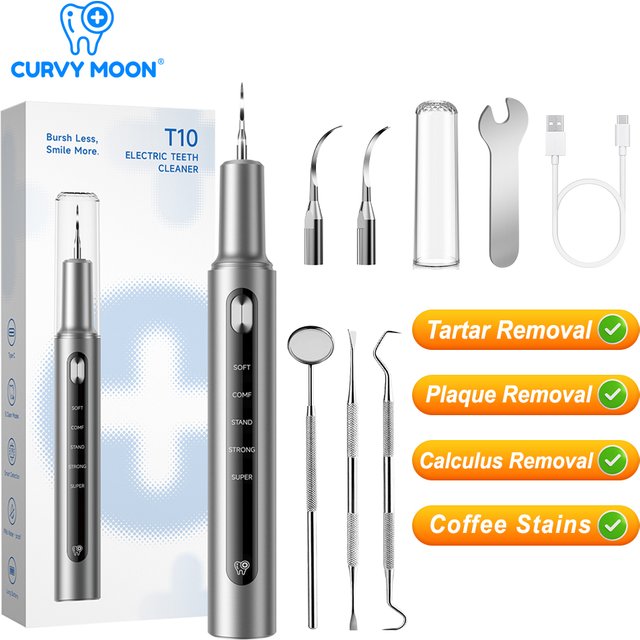 T10 Electric Teeth Cleaner 6100W Ultrasonic Dental Scaler Calculus Tartar Plaque Remover Teeth Whitening Stains Cleaning Tools