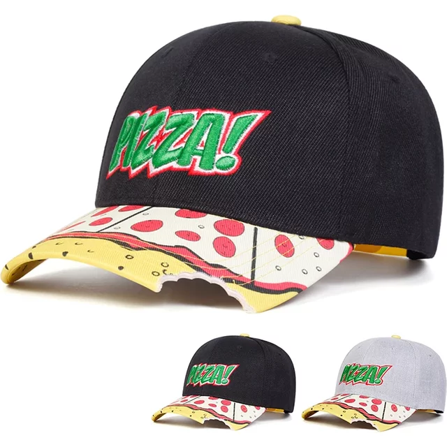 Unisex PIZZA Letter Embroidery Baseball Caps Spring Autumn Outdoor Adjustable Casual Hats Dad Hat Sunscreen Hat