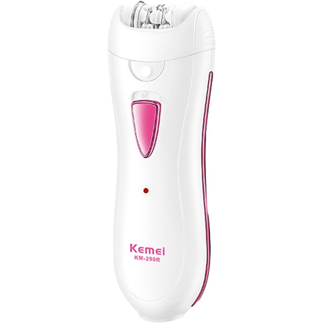 Kemei KM-290R Electric Epilator for women Armpit Legs Bikini Sensitive Area Hair Remover Body Hair Trimmer Lady USB Rechargeable