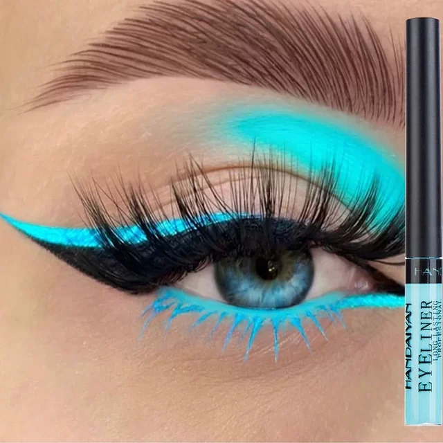 12 Colors Colorful Liquid Eyeliner Pencil Waterproof Long-Lasting Quick-Dry No Blooming Blue Pink Eye Liner Pen Cosmetics Tools
