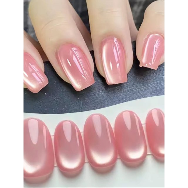 12ml 1-16pcs Popular 2026 New Clear Pink Glass Bead Moonlight Magnet Cat Eye Gel Nail Polish Whitening Nail Supplies Cute Nails
