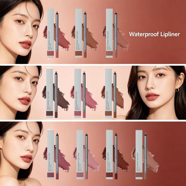 10-Colors Lip Liner Waterproof Lip Liner Pencil Long Lasting Defines Lip Contour Natural Fuller Plumper Lip Contour Makeup