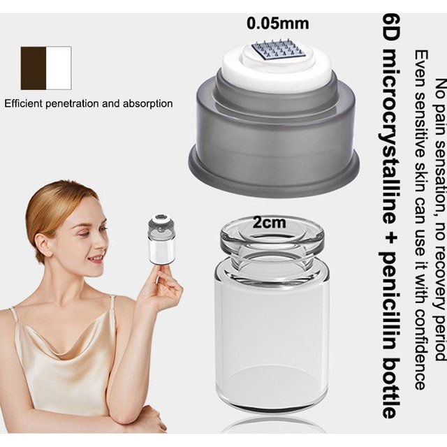 Microneedle Serum Applicator Round Nano 6D Silicone Stamp 0.05mm Serum Applicator Serum Introducer Beauty Skin Care Tool